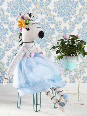 Pottery Barn Kids Zebra Designer Doll Cheyenne Ballerina Plush PBK Nursery Dance
